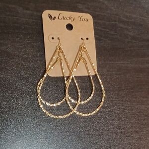 Stylish Gold Teardrop Earrings